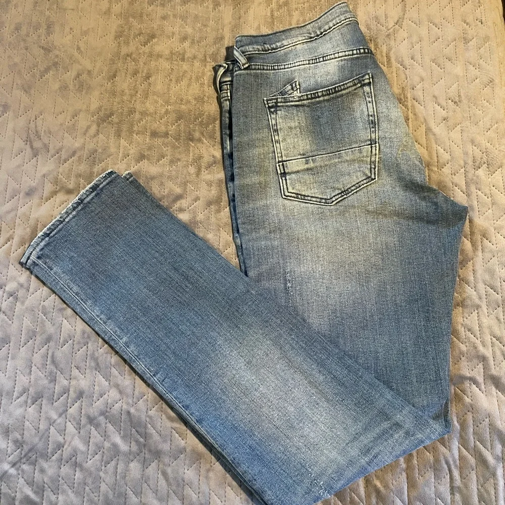 PRPS Le Sabre slim tapered fit distressed jeans mens size 34x34‎ blue NWOT